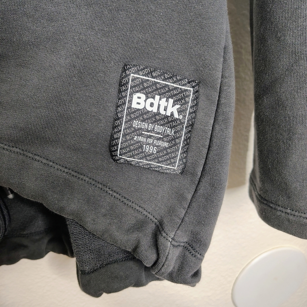 Bdtk Bodytalk Gray Cropped Sweatshirt Drawstring Hem Size M European Brand - Picture 9 of 14